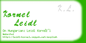 kornel leidl business card